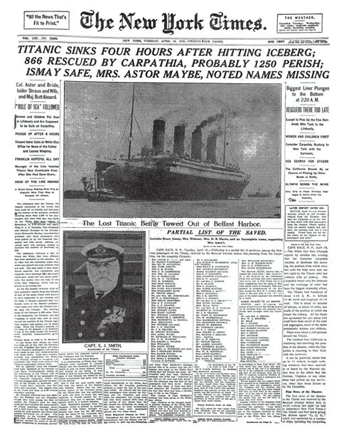Titanic Newspaper