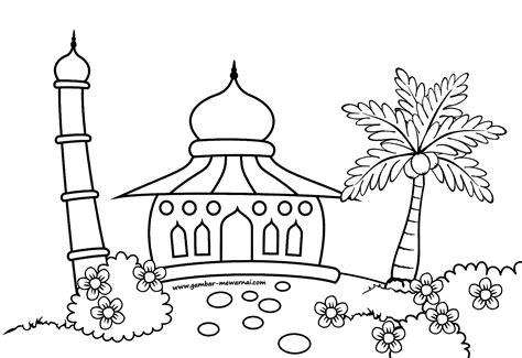 18 Gambar Mewarnai Masjid Sederhana Png My Modern Wise