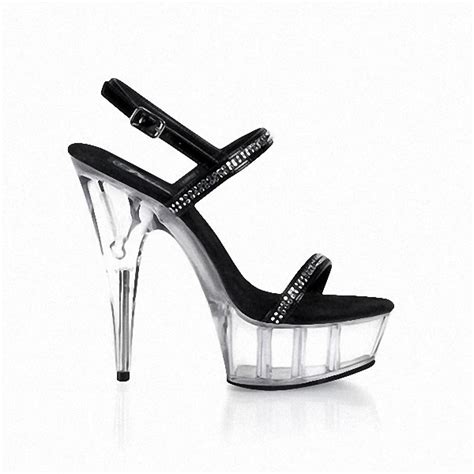6 Inch High Heel Shoes Platform Sandal With Rhinestone Straps Hand Made 15cm High Heeled Shoes