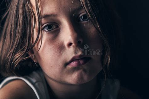 Sad Child Stock Image Image Of Studio Black Portrait 49213629