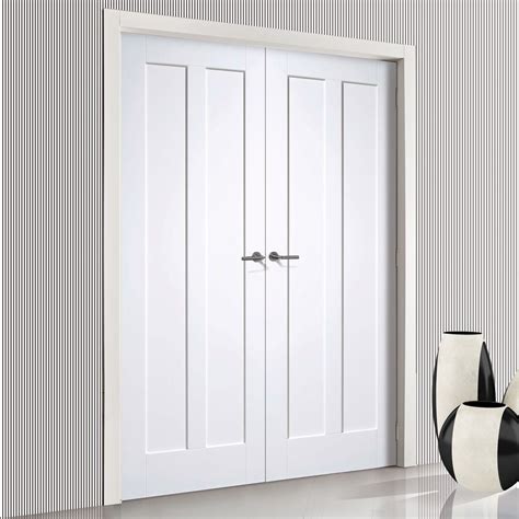 Explore all the options and features. Maine White Primed 2 Panel Door Pair. #doubledoor # ...