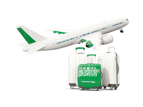 Luggage With Airplane Illustration Of Flag Of Saudi Arabia