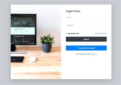 Simple Login And Register Form With Side Demo Image Bootstraplily