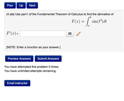 Solved Use Part I Of The Fundamental Theorem Of Calculus To