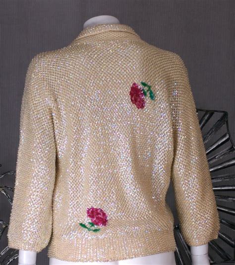 Sequinned Rose Sweater For Sale At 1stdibs