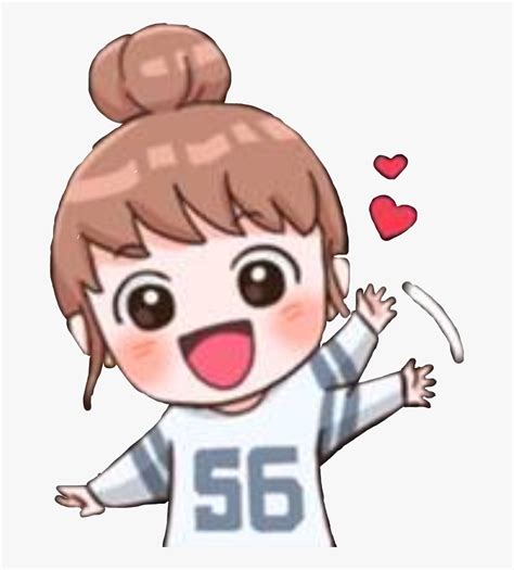 Cute Chibi Annyeong Waving Sweet Cute Korean Girl