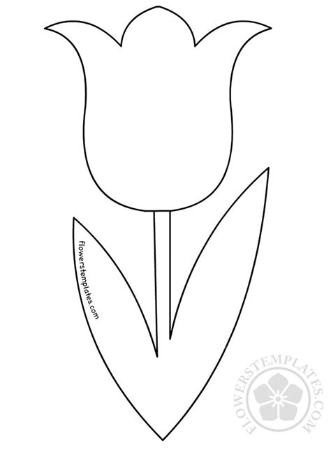 Tulip Flower Shape Coloring Page Flowers Templates