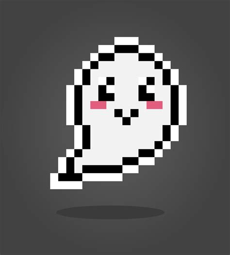 8 Bit Pixel Ghost Cute Flying Ghost In Vector Illustration 13018190