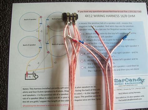 If you were using (2) 8 ohm speakers you'd have a 16 ohm cabinet. 4x12 guitar amp speaker cab wiring harness four 8 ohm | Reverb