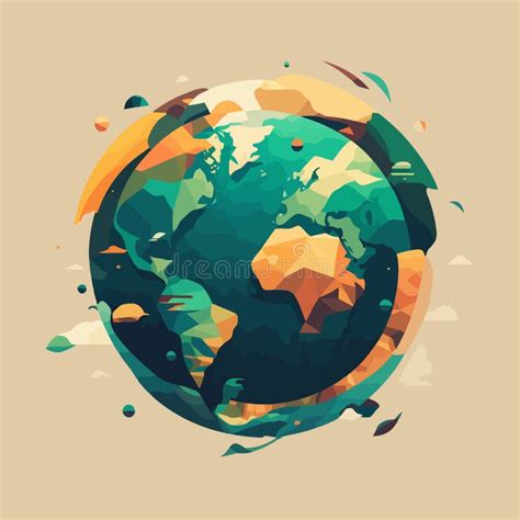 Save Planet Earth Globe Low Poly Design Illustration Mother Green