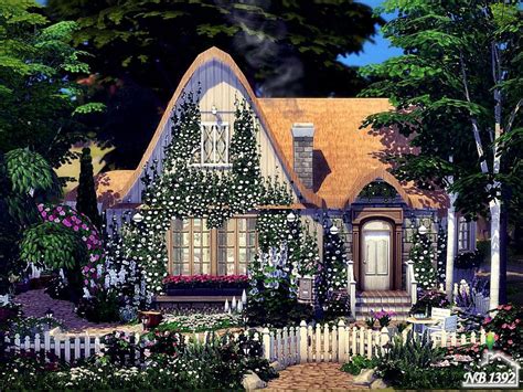 The Sims Resource Flower Cottage No Cc Sims House Design Sims