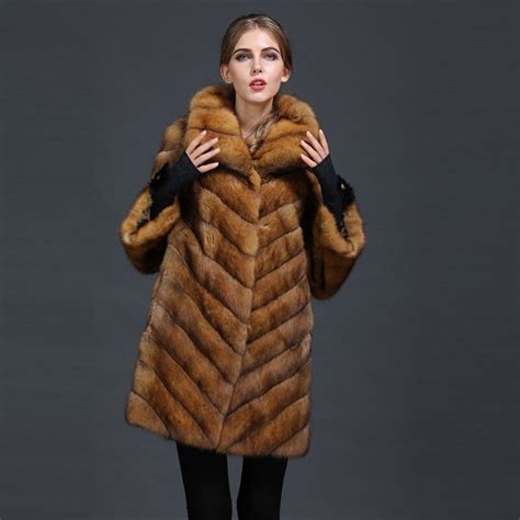 Buy Natural Color Women Russia Fur Coat Style Genuine