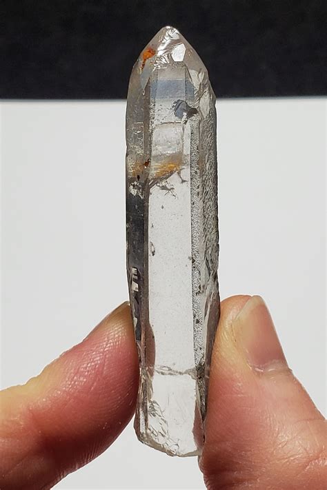 Slender Laser Quartz Crystal 6 Cm Long Gouveia Brazil Empathic Warrior Etched Unpolished
