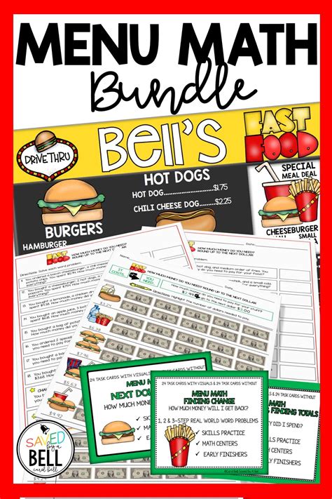 Free interactive exercises to practice online or download as pdf to print. Money Worksheets and Task Card Bundle Menu Math Distance Learning | Money worksheets, Task card ...