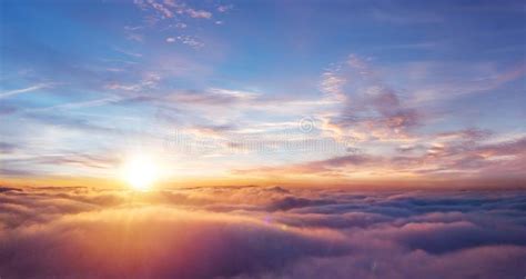 Beautiful Sunset Sky Above Clouds Stock Photo Image Of