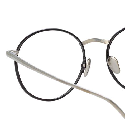 Hoffman Oval Glasses In Black And White Gold Frame By Linda Farrow Linda Farrow Intl
