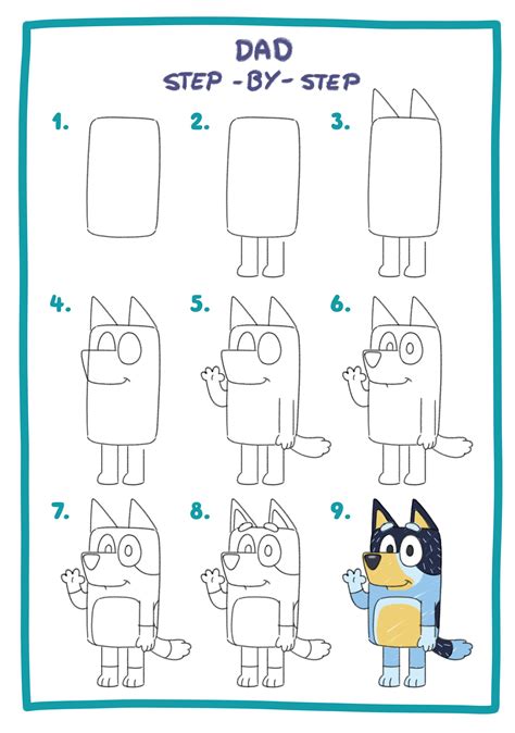 How To Draw Bandit Heeler Bluey Official Website