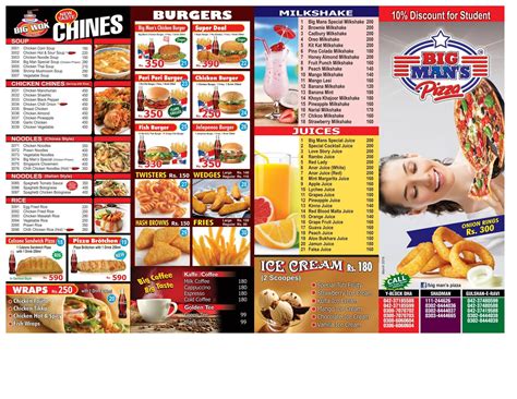 When available, we provide pictures, dish ratings, and descriptions of each menu item and its price. Bigman's Pizza Lahore Menu - Restaurant Menu