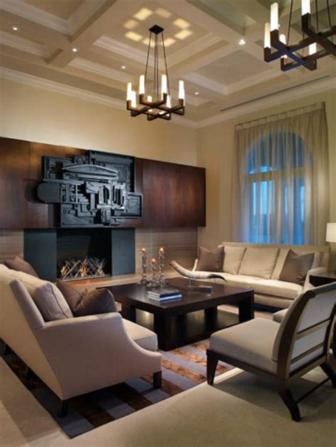 Modern Neutral Living Room With Striking Design Details Hgtv