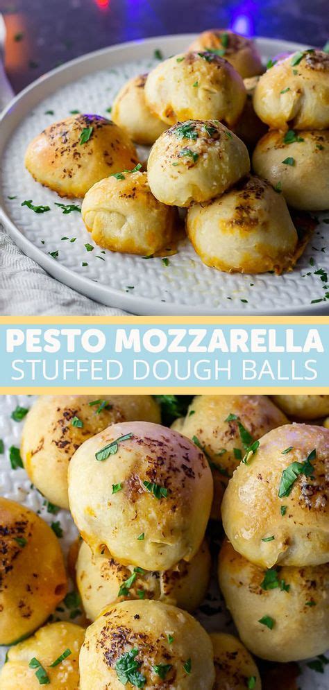 Cover your mozzarella squares with the dough to form small balls. These dough balls are made with pizza dough and stuffed ...