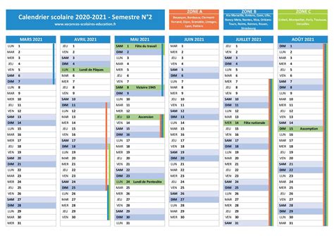 Calendrier scolaire 20202021  Dates des vacances scolaires 20202021