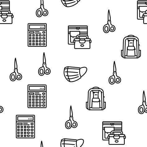 School Supplies Stationery Tools Vector Seamless Pattern 10302702