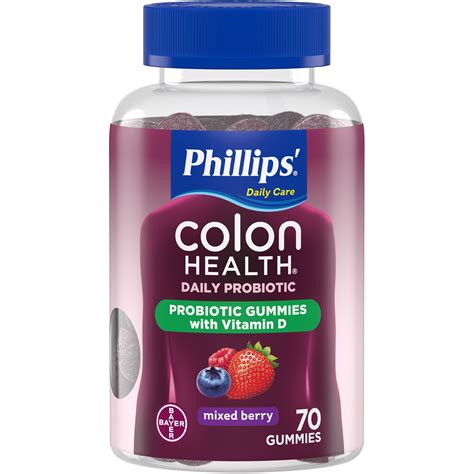 Phillips Colon Health Daily Probiotic Supplement Mixed Berry Gummies