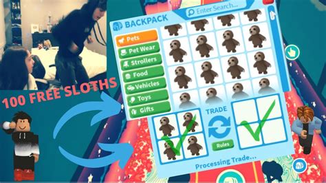 Giving Away 100 Sloths For Free In Adopt Me Roblox Youtube