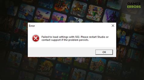 Failed To Load Settings With 502 Roblox Studio Fixed