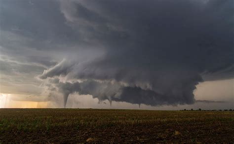 Triple Trouble Amazing Triple Tornado Scene Near Dodge City Kansas