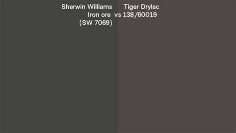 Sherwin Williams Iron Ore SW 7069 Vs Tiger Drylac 138 60019 Side By
