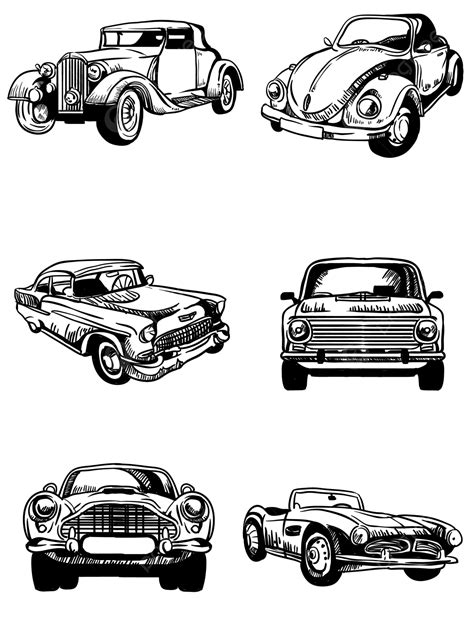 Hand Painted Pattern Vector Art Png Classic Car Illustration Hand