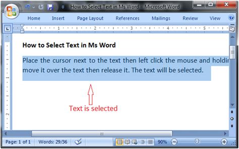 How To Select Text In Ms Word Ncert Books