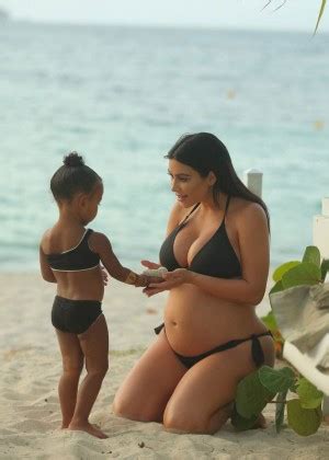 Kim Kardashian In Bikini With North In St Bart S Gotceleb