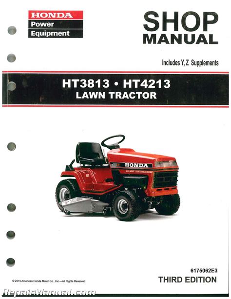 • check the blade(s) for wear. Honda HT3813 HT4213 Lawn Tractor Shop Manual