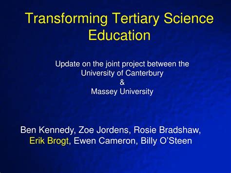 Ppt Transforming Tertiary Science Education Powerpoint Presentation