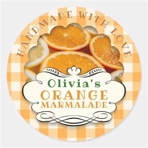Handmade Orange Marmalade Classic Round Sticker