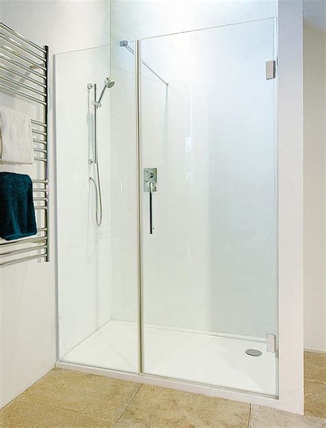 frameless recessed bathroom shower partition with pivot door