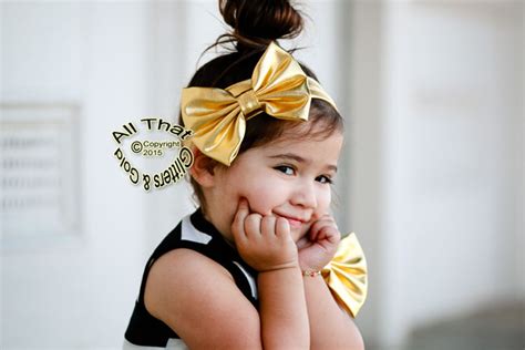 Girls Gold Headbands Gold Polka Dot Turban Baby Wraps Headbands