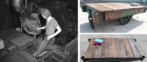 Sign in | create account. Antique Industrial Factory Cart Warehouse Coffee Table ...