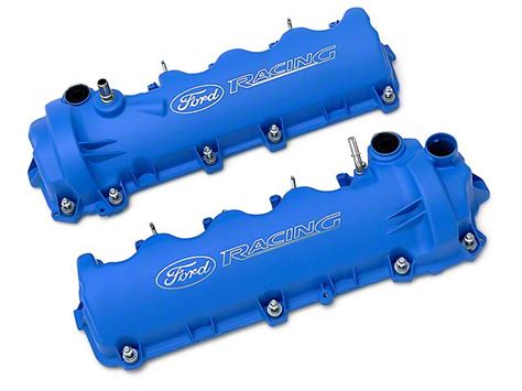 Ford Performance Mustang Laser Etched Valve Covers Blue M 6582 Fr3vbl