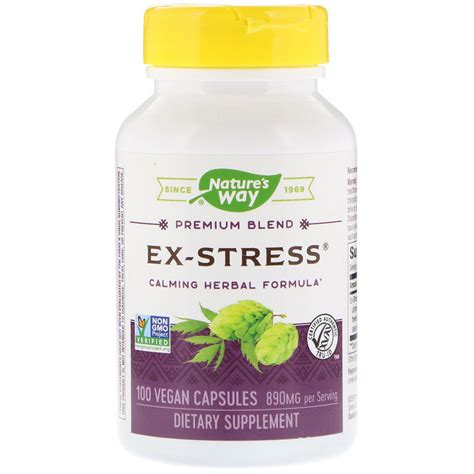 Natures Way Ex Stress Calming Herbal Formula 890 Mg 100 Vegan Capsules Iherb