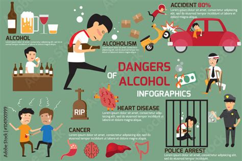 Penalties And Dangers Of Alcohol Alcohol Infographics Elements