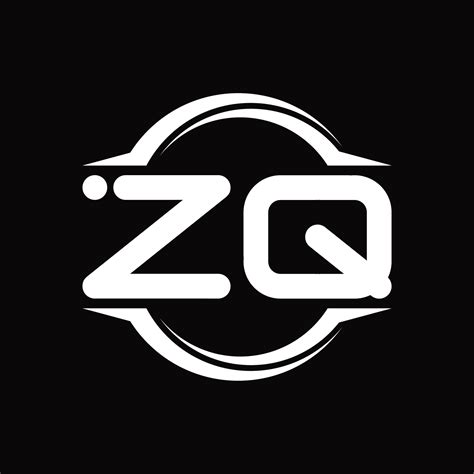 Zq Logo Monogram With Circle Rounded Slice Shape Design Template