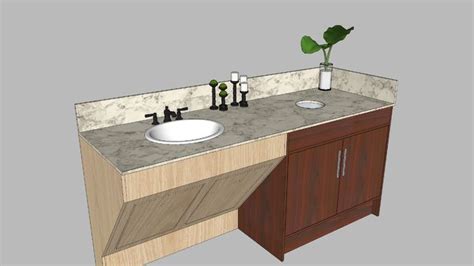 Contemporary Single Sink Cabinet 3d Warehouse Bathroom Interior