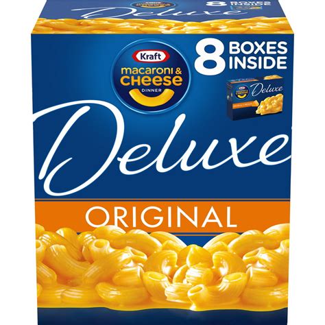Kraft Deluxe Original Cheddar Macaroni And Cheese Dinner 8 Ct Pack 14