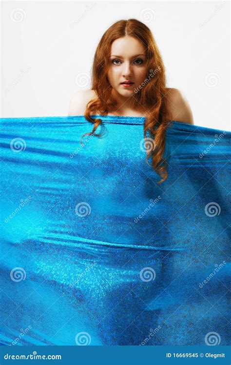 Nude Woman Behind Strained Cloth Stock Image Image Of Fabric Elastic