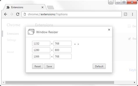 Window Resizer Chrome Web Store