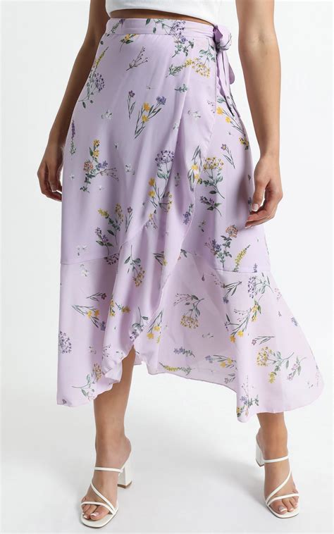 Add To The Mix Skirt In Lavender Botanical Floral Showpo