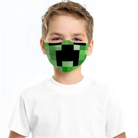 Funny Kids Minecraft Creeper Face Mask Cute Everyday Etsy Face